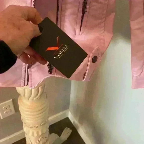 NEW Super Cute Trendy Girls Soft Pink Moto Zipper Jacket Little Girl’s SZ 9/10 - Picture 4 of 6